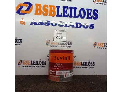 LOTE 238 - 01 LATA DE TINTA ESMALTE PARA MADEIRA E METAIS SUVINIL BRIL COLORADO 3,6L. (NO ESTADO) ATENÇÃO! FAZER A VISITAÇÃO ANTES DE ARREMATAR, NÃO SABEMOS SE FUNCIONA. LEILÃO NÃO TEM GARANTIA E NEM DEVOLUÇÃO, SUJEITO A POSSÍVEIS AVARIAS VISÍVEIS/OCULTAS E/OU AUSÊNCIA DE COMPONENTES.