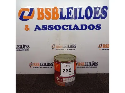LOTE 235 - 01 LATA DE TINTA ESMALTE SINTÉTICO PARA MADEIRA E METAL 3,6L NA COR BRILHANTE VERMELHO MARCA SUVINIL (NOVO).  (NO ESTADO) ATENÇÃO! FAZER A VISITAÇÃO ANTES DE ARREMATAR, NÃO SABEMOS SE FUNCIONA. LEILÃO NÃO TEM GARANTIA E NEM DEVOLUÇÃO, SUJEITO A POSSÍVEIS AVARIAS VISÍVEIS/OCULTAS E/OU AUSÊNCIA DE COMPONENTES.