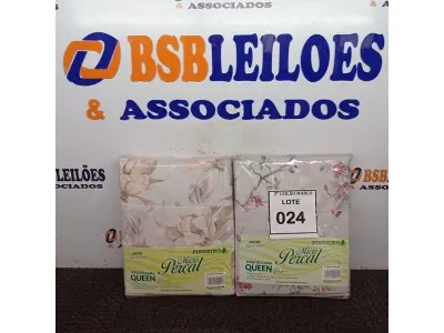 LOTE 024 - 02 JOGOS DE CAMA QUEEN MICRO PERCAL LENÇOL COM ELÁSTICO 1,58M X 1,98M X0,45M DE ALTURA E 02 FRONHAS 0,50M X 0,70M.  (NO ESTADO) ATENÇÃO! FAZER A VISITAÇÃO ANTES DE ARREMATAR, NÃO SABEMOS SE FUNCIONA. LEILÃO NÃO TEM GARANTIA E NEM DEVOLUÇÃO, SUJEITO A POSSÍVEIS AVARIAS VISÍVEIS/OCULTAS E/OU AUSÊNCIA DE COMPONENTES.