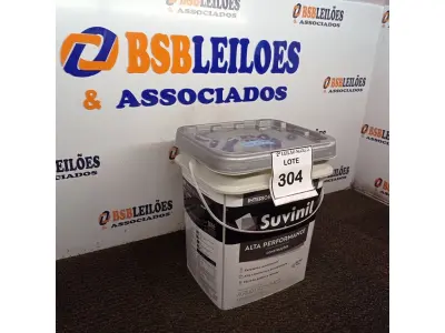 LOTE 304 - 01 BALDE DE TINTA SUVINIL INTERIORES ACRÍLICO FOSCO 18L NA COR FOSCO BRANCO. VENCIMENTO 10/2027 (NOVO) (NO ESTADO) ATENÇÃO! FAZER A VISITAÇÃO ANTES DE ARREMATAR, NÃO SABEMOS SE FUNCIONA. LEILÃO NÃO TEM GARANTIA E NEM DEVOLUÇÃO, SUJEITO A POSSÍVEIS AVARIAS VISÍVEIS/OCULTAS E/OU AUSÊNCIA DE COMPONENTES.