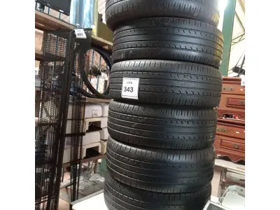 LOTE 343 - 06 PNEUS USADOS 215-55-17. (NO ESTADO) ATENÇÃO! FAZER A VISITAÇÃO ANTES DE ARREMATAR, NÃO SABEMOS SE FUNCIONA. LEILÃO NÃO TEM GARANTIA E NEM DEVOLUÇÃO, SUJEITO A POSSÍVEIS AVARIAS VISÍVEIS/OCULTAS E/OU AUSÊNCIA DE COMPONENTES.