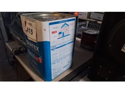 LOTE 415 - 01 LATA DE TINTA IQUINE DIATEX BASE ACRÍLICO FOSCO 18 L. (NO ESTADO) ATENÇÃO! FAZER A VISITAÇÃO ANTES DE ARREMATAR, NÃO SABEMOS SE FUNCIONA. LEILÃO NÃO TEM GARANTIA E NEM DEVOLUÇÃO, SUJEITO A POSSÍVEIS AVARIAS VISÍVEIS/OCULTAS E/OU AUSÊNCIA DE COMPONENTES.