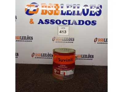 LOTE 413 - 01 LATA DE TINTA MARCA SUVINIL ESMALTE BRILHANTE NA COR VERMELHO 3.6L.(NO ESTADO) ATENÇÃO! FAZER A VISITAÇÃO ANTES DE ARREMATAR, NÃO SABEMOS SE FUNCIONA. LEILÃO NÃO TEM GARANTIA E NEM DEVOLUÇÃO, SUJEITO A POSSÍVEIS AVARIAS VISÍVEIS/OCULTAS E/OU AUSÊNCIA DE COMPONENTES.