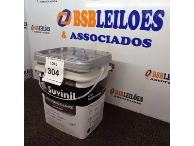 LOTE 304 - 01 BALDE DE TINTA SUVINIL INTERIORES ACRÍLICO FOSCO 18L NA COR FOSCO BRANCO. VENCIMENTO 10/2027 (NOVO) (NO ESTADO) ATENÇÃO! FAZER A VISITAÇÃO ANTES DE ARREMATAR, NÃO SABEMOS SE FUNCIONA. LEILÃO NÃO TEM GARANTIA E NEM DEVOLUÇÃO, SUJEITO A POSSÍVEIS AVARIAS VISÍVEIS/OCULTAS E/OU AUSÊNCIA DE COMPONENTES.