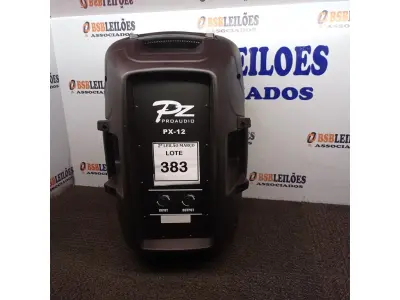 LOTE 383 - 01 CAIXA DE SOM MARCA PZ PRO ÁUDIO. (NO ESTADO) ATENÇÃO! FAZER A VISITAÇÃO ANTES DE ARREMATAR, NÃO SABEMOS SE FUNCIONA. LEILÃO NÃO TEM GARANTIA E NEM DEVOLUÇÃO, SUJEITO A POSSÍVEIS AVARIAS VISÍVEIS/OCULTAS E/OU AUSÊNCIA DE COMPONENTES.