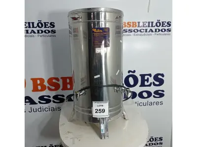 LOTE 259 - 01 CAFETEIRA INDUSTRIAL EM INOX.  (NO ESTADO) ATENÇÃO! FAZER A VISITAÇÃO ANTES DE ARREMATAR, NÃO SABEMOS SE FUNCIONA. LEILÃO NÃO TEM GARANTIA E NEM DEVOLUÇÃO, SUJEITO A POSSÍVEIS AVARIAS VISÍVEIS/OCULTAS E/OU AUSÊNCIA DE COMPONENTES.