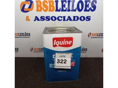 LOTE 322 - 01 LATA DE TINTA IQUINE DIATEX PINTA MAIS INTERIORES DE 16/18L NA COR BASE. (NOVO) (NO ESTADO) ATENÇÃO! FAZER A VISITAÇÃO ANTES DE ARREMATAR, NÃO SABEMOS SE FUNCIONA. LEILÃO NÃO TEM GARANTIA E NEM DEVOLUÇÃO, SUJEITO A POSSÍVEIS AVARIAS VISÍVEIS/OCULTAS E/OU AUSÊNCIA DE COMPONENTES.