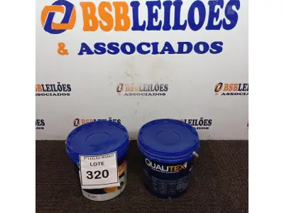 LOTE 320 - 02 BALDES TINTA QUALITEX 3,6L NA COR AREIA E AMARELO. (NO ESTADO) ATENÇÃO! FAZER A VISITAÇÃO ANTES DE ARREMATAR, NÃO SABEMOS SE FUNCIONA. LEILÃO NÃO TEM GARANTIA E NEM DEVOLUÇÃO, SUJEITO A POSSÍVEIS AVARIAS VISÍVEIS/OCULTAS E/OU AUSÊNCIA DE COMPONENTES.