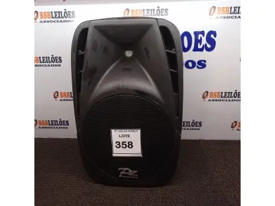 LOTE 358 - 01 CAIXA DE SOM MARCA PZ PRO ÁUDIO. (NO ESTADO) ATENÇÃO! FAZER A VISITAÇÃO ANTES DE ARREMATAR, NÃO SABEMOS SE FUNCIONA. LEILÃO NÃO TEM GARANTIA E NEM DEVOLUÇÃO, SUJEITO A POSSÍVEIS AVARIAS VISÍVEIS/OCULTAS E/OU AUSÊNCIA DE COMPONENTES.