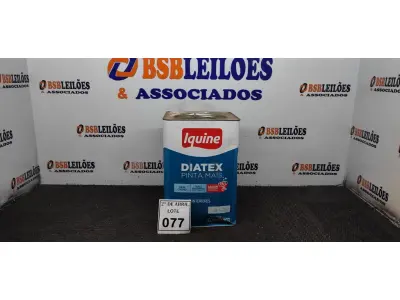 LOTE 077 - 01 LATA DE TINTA 16L/ 18L INTERIORES/EXTERIORES ACRÍLICO FOSCO IQUINE BASE P. (NOVO) (NO ESTADO) ATENÇÃO! FAZER A VISITAÇÃO ANTES DE ARREMATAR, NÃO SABEMOS SE FUNCIONA. LEILÃO NÃO TEM GARANTIA E NEM DEVOLUÇÃO, SUJEITO A POSSÍVEIS AVARIAS VISÍVEIS/OCULTAS E/OU AUSÊNCIA DE COMPONENTES.