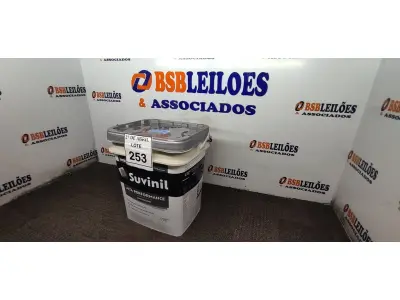 LOTE 253 - 01 GALÃO DE TINTA SUVINIL DE 18L PARA INTERIORES ACABAMENTO FOSCO BRANCO. (NOVO) (NO ESTADO) ATENÇÃO! FAZER A VISITAÇÃO ANTES DE ARREMATAR, NÃO SABEMOS SE FUNCIONA. LEILÃO NÃO TEM GARANTIA E NEM DEVOLUÇÃO, SUJEITO A POSSÍVEIS AVARIAS VISÍVEIS/OCULTAS E/OU AUSÊNCIA DE COMPONENTES.
