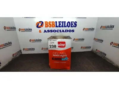 LOTE 238 - 01 LATA DE TINTA BASE C DELANIL IQUINE 18 L. (NO ESTADO) ATENÇÃO! FAZER A VISITAÇÃO ANTES DE ARREMATAR, NÃO SABEMOS SE FUNCIONA. LEILÃO NÃO TEM GARANTIA E NEM DEVOLUÇÃO, SUJEITO A POSSÍVEIS AVARIAS VISÍVEIS/OCULTAS E/OU AUSÊNCIA DE COMPONENTES.