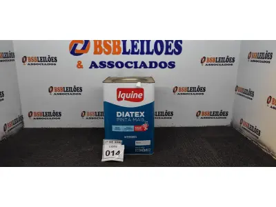 LOTE 014 - 01 LATA DE TINTA 16L/ 18L INTERIORES/EXTERIORES ACRÍLICO FOSCO IQUINE BASE P. (NOVO) (NO ESTADO) ATENÇÃO! FAZER A VISITAÇÃO ANTES DE ARREMATAR, NÃO SABEMOS SE FUNCIONA. LEILÃO NÃO TEM GARANTIA E NEM DEVOLUÇÃO, SUJEITO A POSSÍVEIS AVARIAS VISÍVEIS/OCULTAS E/OU AUSÊNCIA DE COMPONENTES.