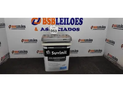 LOTE 053 - 01 BALDE DE TINTA SUVINIL INTERIORES FOSCOS 18L NA COR FOSCO BRANCO. VENCIMENTO 10/2027 (NOVO) (NO ESTADO) ATENÇÃO! FAZER A VISITAÇÃO ANTES DE ARREMATAR, NÃO SABEMOS SE FUNCIONA. LEILÃO NÃO TEM GARANTIA E NEM DEVOLUÇÃO, SUJEITO A POSSÍVEIS AVARIAS VISÍVEIS/OCULTAS E/OU AUSÊNCIA DE COMPONENTES.