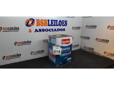 LOTE 014 - 01 LATA DE TINTA 16L/ 18L INTERIORES/EXTERIORES ACRÍLICO FOSCO IQUINE BASE P. (NOVO) (NO ESTADO) ATENÇÃO! FAZER A VISITAÇÃO ANTES DE ARREMATAR, NÃO SABEMOS SE FUNCIONA. LEILÃO NÃO TEM GARANTIA E NEM DEVOLUÇÃO, SUJEITO A POSSÍVEIS AVARIAS VISÍVEIS/OCULTAS E/OU AUSÊNCIA DE COMPONENTES.