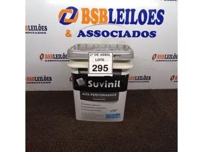 LOTE 295 - 01 GALÃO DE TINTA SUVINIL DE 18L PARA INTERIORES ACABAMENTO FOSCO BRANCO. (NOVO) (NO ESTADO) ATENÇÃO! FAZER A VISITAÇÃO ANTES DE ARREMATAR, NÃO SABEMOS SE FUNCIONA. LEILÃO NÃO TEM GARANTIA E NEM DEVOLUÇÃO, SUJEITO A POSSÍVEIS AVARIAS VISÍVEIS/OCULTAS E/OU AUSÊNCIA DE COMPONENTES.