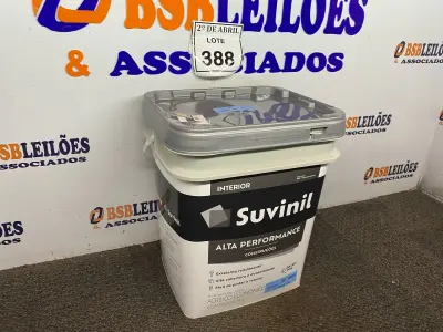 LOTE 388 - 01 GALÃO DE TINTA SUVINIL DE 18L PARA INTERIORES ACABAMENTO FOSCO BRANCO. (NOVO) (NO ESTADO) ATENÇÃO! FAZER A VISITAÇÃO ANTES DE ARREMATAR, NÃO SABEMOS SE FUNCIONA. LEILÃO NÃO TEM GARANTIA E NEM DEVOLUÇÃO, SUJEITO A POSSÍVEIS AVARIAS VISÍVEIS/OCULTAS E/OU AUSÊNCIA DE COMPONENTES.