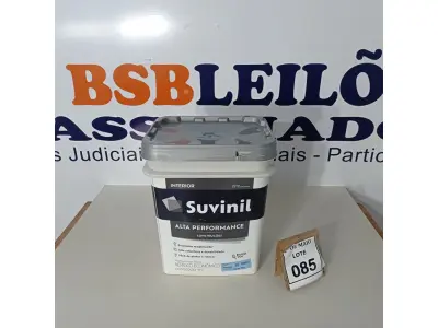 LOTE 085 - 01 BALDE DE TINTA SUVINIL INTERIORES FOSCOS 18L NA COR FOSCO BRANCO. VENCIMENTO 10/2027 (NOVO) (NO ESTADO) ATENÇÃO! FAZER A VISITAÇÃO ANTES DE ARREMATAR, NÃO SABEMOS SE FUNCIONA. LEILÃO NÃO TEM GARANTIA E NEM DEVOLUÇÃO, SUJEITO A POSSÍVEIS AVARIAS VISÍVEIS/OCULTAS E/OU AUSÊNCIA DE COMPONENTES.