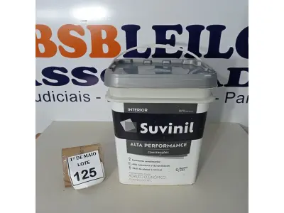 LOTE 125 - 01 BALDE DE TINTA SUVINIL INTERIORES FOSCOS 18L NA COR FOSCO BRANCO. VENCIMENTO 10/2027 (NOVO) (NO ESTADO) ATENÇÃO! FAZER A VISITAÇÃO ANTES DE ARREMATAR, NÃO SABEMOS SE FUNCIONA. LEILÃO NÃO TEM GARANTIA E NEM DEVOLUÇÃO, SUJEITO A POSSÍVEIS AVARIAS VISÍVEIS/OCULTAS E/OU AUSÊNCIA DE COMPONENTES.