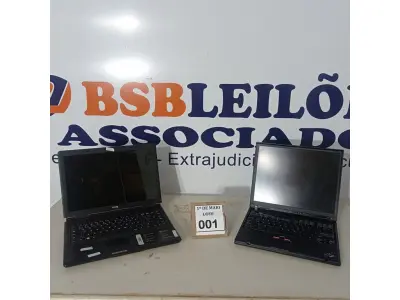 LOTE 001 - 02 NOTEBOOKS SENDO 01 MARCA IBM E 01 MARCA CCE SEM CARREGADOR COM AVARIAS.  (NO ESTADO) ATENÇÃO! FAZER A VISITAÇÃO ANTES DE ARREMATAR, NÃO SABEMOS SE FUNCIONA. LEILÃO NÃO TEM GARANTIA E NEM DEVOLUÇÃO, SUJEITO A POSSÍVEIS AVARIAS VISÍVEIS/OCULTAS E/OU AUSÊNCIA DE COMPONENTES.