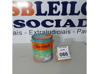 LOTE 066 - 01 LATA DE TINTA SUVINIL ESMALTE PREMIUM INTERIOR/EXTERIOR 3,6L NA COR VERMELHO BRILHANTE. (NO ESTADO) ATENÇÃO! FAZER A VISITAÇÃO ANTES DE ARREMATAR, NÃO SABEMOS SE FUNCIONA. LEILÃO NÃO TEM GARANTIA E NEM DEVOLUÇÃO, SUJEITO A POSSÍVEIS AVARIAS VISÍVEIS/OCULTAS E/OU AUSÊNCIA DE COMPONENTES.