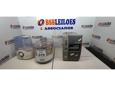 LOTE 373 - 01 IMPRESSORA DE ETIQUETAS MARCA ZEBRA COM AVARIAS E 02 UMIDIFICADORES DE AMBIENTE. (NO ESTADO) ATENÇÃO! FAZER A VISITAÇÃO ANTES DE ARREMATAR, NÃO SABEMOS SE FUNCIONA. LEILÃO NÃO TEM GARANTIA E NEM DEVOLUÇÃO, SUJEITO A POSSÍVEIS AVARIAS VISÍVEIS/OCULTAS E/OU AUSÊNCIA DE COMPONENTES.