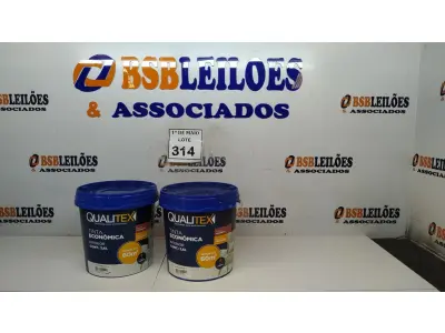LOTE 314 - 02 GALÕES DE TINTA DE 3,6L AMARELO SOL MARCA QUALITEX. (NOVO) (NO ESTADO) ATENÇÃO! FAZER A VISITAÇÃO ANTES DE ARREMATAR, NÃO SABEMOS SE FUNCIONA. LEILÃO NÃO TEM GARANTIA E NEM DEVOLUÇÃO, SUJEITO A POSSÍVEIS AVARIAS VISÍVEIS/OCULTAS E/OU AUSÊNCIA DE COMPONENTES.