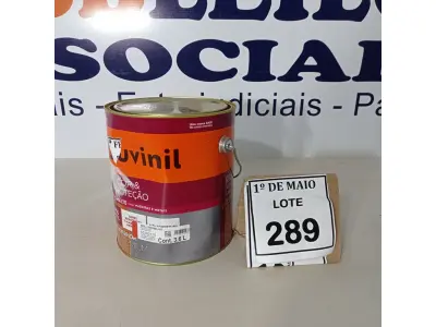 LOTE 289 - 01 LATA DE TINTA ESMALTE SINTÉTICO PARA MADEIRA E METAL 3,6L NA COR BRILHANTE VERMELHO MARCA SUVINIL (NOVO).  (NO ESTADO) ATENÇÃO! FAZER A VISITAÇÃO ANTES DE ARREMATAR, NÃO SABEMOS SE FUNCIONA. LEILÃO NÃO TEM GARANTIA E NEM DEVOLUÇÃO, SUJEITO A POSSÍVEIS AVARIAS VISÍVEIS/OCULTAS E/OU AUSÊNCIA DE COMPONENTES.