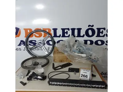 LOTE 266 - 01 BARRA DE LED 20 DODGE RAM 2500 E 01 LOTE COM JUNTA DE MOTOR DODGE V8 FELPRO3/8 E VOLANTE ESPORTIVOS.  (NO ESTADO) ATENÇÃO! FAZER A VISITAÇÃO ANTES DE ARREMATAR, NÃO SABEMOS SE FUNCIONA. LEILÃO NÃO TEM GARANTIA E NEM DEVOLUÇÃO, SUJEITO A POSSÍVEIS AVARIAS VISÍVEIS/OCULTAS E/OU AUSÊNCIA DE COMPONENTES.