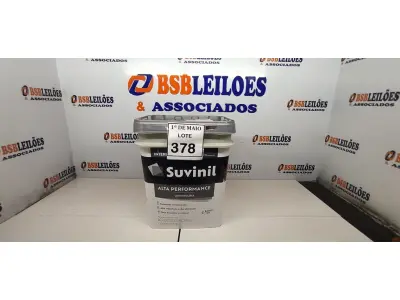 LOTE 378 - 01 BALDE DE TINTA SUVINIL INTERIORES FOSCOS 18L NA COR FOSCO BRANCO. VENCIMENTO 10/2027 (NOVO) (NO ESTADO) ATENÇÃO! FAZER A VISITAÇÃO ANTES DE ARREMATAR, NÃO SABEMOS SE FUNCIONA. LEILÃO NÃO TEM GARANTIA E NEM DEVOLUÇÃO, SUJEITO A POSSÍVEIS AVARIAS VISÍVEIS/OCULTAS E/OU AUSÊNCIA DE COMPONENTES.