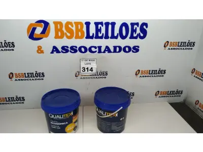 LOTE 314 - 02 GALÕES DE TINTA DE 3,6L AMARELO SOL MARCA QUALITEX. (NOVO) (NO ESTADO) ATENÇÃO! FAZER A VISITAÇÃO ANTES DE ARREMATAR, NÃO SABEMOS SE FUNCIONA. LEILÃO NÃO TEM GARANTIA E NEM DEVOLUÇÃO, SUJEITO A POSSÍVEIS AVARIAS VISÍVEIS/OCULTAS E/OU AUSÊNCIA DE COMPONENTES.
