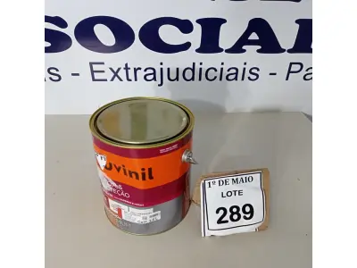 LOTE 289 - 01 LATA DE TINTA ESMALTE SINTÉTICO PARA MADEIRA E METAL 3,6L NA COR BRILHANTE VERMELHO MARCA SUVINIL (NOVO).  (NO ESTADO) ATENÇÃO! FAZER A VISITAÇÃO ANTES DE ARREMATAR, NÃO SABEMOS SE FUNCIONA. LEILÃO NÃO TEM GARANTIA E NEM DEVOLUÇÃO, SUJEITO A POSSÍVEIS AVARIAS VISÍVEIS/OCULTAS E/OU AUSÊNCIA DE COMPONENTES.