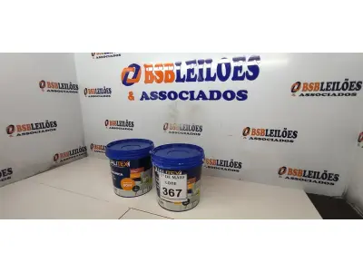 LOTE 367 - 02 BALDES DE TINTA QUALITEX 3,6L SENDO 01 NA COR AREIA E 01 AMARELO SOL. (NOVO) (NO ESTADO) ATENÇÃO! FAZER A VISITAÇÃO ANTES DE ARREMATAR, NÃO SABEMOS SE FUNCIONA. LEILÃO NÃO TEM GARANTIA E NEM DEVOLUÇÃO, SUJEITO A POSSÍVEIS AVARIAS VISÍVEIS/OCULTAS E/OU AUSÊNCIA DE COMPONENTES.