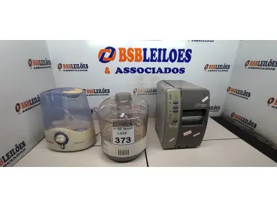 LOTE 373 - 01 IMPRESSORA DE ETIQUETAS MARCA ZEBRA COM AVARIAS E 02 UMIDIFICADORES DE AMBIENTE. (NO ESTADO) ATENÇÃO! FAZER A VISITAÇÃO ANTES DE ARREMATAR, NÃO SABEMOS SE FUNCIONA. LEILÃO NÃO TEM GARANTIA E NEM DEVOLUÇÃO, SUJEITO A POSSÍVEIS AVARIAS VISÍVEIS/OCULTAS E/OU AUSÊNCIA DE COMPONENTES.