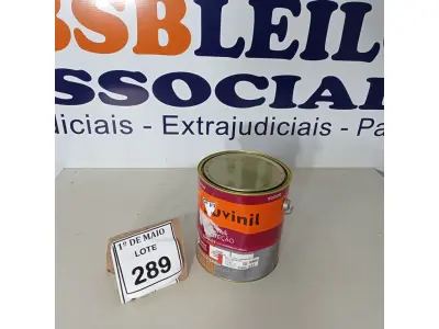 LOTE 289 - 01 LATA DE TINTA ESMALTE SINTÉTICO PARA MADEIRA E METAL 3,6L NA COR BRILHANTE VERMELHO MARCA SUVINIL (NOVO).  (NO ESTADO) ATENÇÃO! FAZER A VISITAÇÃO ANTES DE ARREMATAR, NÃO SABEMOS SE FUNCIONA. LEILÃO NÃO TEM GARANTIA E NEM DEVOLUÇÃO, SUJEITO A POSSÍVEIS AVARIAS VISÍVEIS/OCULTAS E/OU AUSÊNCIA DE COMPONENTES.