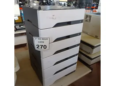 LOTE 270 - 06 GAVETAS PARA IMPRESSORA. (NO ESTADO) ATENÇÃO! FAZER A VISITAÇÃO ANTES DE ARREMATAR, NÃO SABEMOS SE FUNCIONA. LEILÃO NÃO TEM GARANTIA E NEM DEVOLUÇÃO, SUJEITO A POSSÍVEIS AVARIAS VISÍVEIS/OCULTAS E/OU AUSÊNCIA DE COMPONENTES.