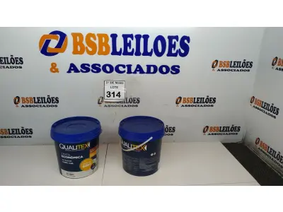 LOTE 314 - 02 GALÕES DE TINTA DE 3,6L AMARELO SOL MARCA QUALITEX. (NOVO) (NO ESTADO) ATENÇÃO! FAZER A VISITAÇÃO ANTES DE ARREMATAR, NÃO SABEMOS SE FUNCIONA. LEILÃO NÃO TEM GARANTIA E NEM DEVOLUÇÃO, SUJEITO A POSSÍVEIS AVARIAS VISÍVEIS/OCULTAS E/OU AUSÊNCIA DE COMPONENTES.