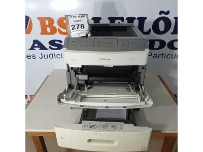 LOTE 278 - 01 IMPRESSORA LEXMARK T654DN.  (NO ESTADO) ATENÇÃO! FAZER A VISITAÇÃO ANTES DE ARREMATAR, NÃO SABEMOS SE FUNCIONA. LEILÃO NÃO TEM GARANTIA E NEM DEVOLUÇÃO, SUJEITO A POSSÍVEIS AVARIAS VISÍVEIS/OCULTAS E/OU AUSÊNCIA DE COMPONENTES.