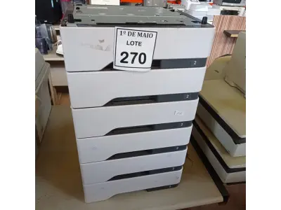 LOTE 270 - 06 GAVETAS PARA IMPRESSORA. (NO ESTADO) ATENÇÃO! FAZER A VISITAÇÃO ANTES DE ARREMATAR, NÃO SABEMOS SE FUNCIONA. LEILÃO NÃO TEM GARANTIA E NEM DEVOLUÇÃO, SUJEITO A POSSÍVEIS AVARIAS VISÍVEIS/OCULTAS E/OU AUSÊNCIA DE COMPONENTES.