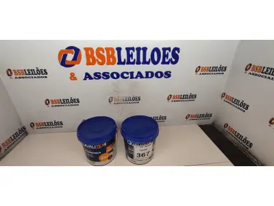 LOTE 367 - 02 BALDES DE TINTA QUALITEX 3,6L SENDO 01 NA COR AREIA E 01 AMARELO SOL. (NOVO) (NO ESTADO) ATENÇÃO! FAZER A VISITAÇÃO ANTES DE ARREMATAR, NÃO SABEMOS SE FUNCIONA. LEILÃO NÃO TEM GARANTIA E NEM DEVOLUÇÃO, SUJEITO A POSSÍVEIS AVARIAS VISÍVEIS/OCULTAS E/OU AUSÊNCIA DE COMPONENTES.