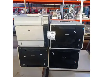 LOTE 203 - 03 IMPRESSORAS MODELO HL-L8350CDW E 01 IMPRESSORA MODELO JETP4015N MARCA HP. (NO ESTADO) ATENÇÃO! FAZER A VISITAÇÃO ANTES DE ARREMATAR, NÃO SABEMOS SE FUNCIONA, LEILÃO NÃO TEM GARANTIA E NEM DEVOLUÇÃO, SUJEITO A POSSÍVEIS AVARIAS VISÍVEIS/OCULTAS E/OU AUSÊNCIA DE COMPONENTES.