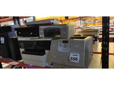 LOTE 356 - 04 IMPRESSORAS MODELOS DIVERSOS E 01 SCANNER. (NO ESTADO) ATENÇÃO! FAZER A VISITAÇÃO ANTES DE ARREMATAR, NÃO SABEMOS SE FUNCIONA. LEILÃO NÃO TEM GARANTIA E NEM DEVOLUÇÃO, SUJEITO A POSSÍVEIS AVARIAS VISÍVEIS/OCULTAS E/OU AUSÊNCIA DE COMPONENTES.