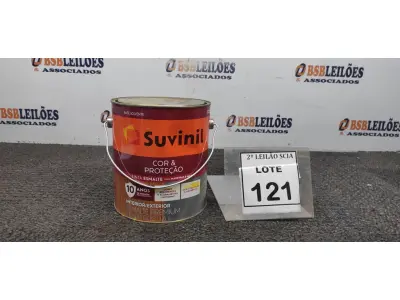 LOTE 121 - 01 LATA DE TINTA ESMALTE PARA MADEIRAS E METAIS NA COR BRILHANTE AMARELO OURO DE 3,6L MARCA SUVINIL. (NOVO) (NO ESTADO) ATENÇÃO! FAZER A VISITAÇÃO ANTES DE ARREMATAR, NÃO SABEMOS SE FUNCIONA. LEILÃO NÃO TEM GARANTIA E NEM DEVOLUÇÃO, SUJEITO A POSSÍVEIS AVARIAS VISÍVEIS/OCULTAS E/OU AUSÊNCIA DE COMPONENTES.