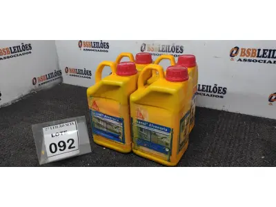LOTE 092 - 04 ADITIVOS PLASTIFICANTE PARA ARGAMASSA DE ASSENTAMENTO E REBOCO COM 3,6L MARCA SIKA.  (NO ESTADO) ATENÇÃO! FAZER A VISITAÇÃO ANTES DE ARREMATAR, NÃO SABEMOS SE FUNCIONA. LEILÃO NÃO TEM GARANTIA E NEM DEVOLUÇÃO, SUJEITO A POSSÍVEIS AVARIAS VISÍVEIS/OCULTAS E/OU AUSÊNCIA DE COMPONENTES.