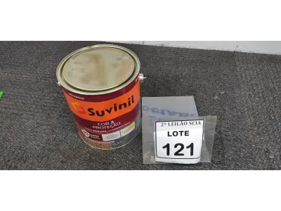 LOTE 121 - 01 LATA DE TINTA ESMALTE PARA MADEIRAS E METAIS NA COR BRILHANTE AMARELO OURO DE 3,6L MARCA SUVINIL. (NOVO) (NO ESTADO) ATENÇÃO! FAZER A VISITAÇÃO ANTES DE ARREMATAR, NÃO SABEMOS SE FUNCIONA. LEILÃO NÃO TEM GARANTIA E NEM DEVOLUÇÃO, SUJEITO A POSSÍVEIS AVARIAS VISÍVEIS/OCULTAS E/OU AUSÊNCIA DE COMPONENTES.