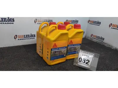 LOTE 082 - 04 ADITIVOS PLASTIFICANTE PARA ARGAMASSA DE ASSENTAMENTO E REBOCO COM 3,6L MARCA SIKA.  (NO ESTADO) ATENÇÃO! FAZER A VISITAÇÃO ANTES DE ARREMATAR, NÃO SABEMOS SE FUNCIONA. LEILÃO NÃO TEM GARANTIA E NEM DEVOLUÇÃO, SUJEITO A POSSÍVEIS AVARIAS VISÍVEIS/OCULTAS E/OU AUSÊNCIA DE COMPONENTES.