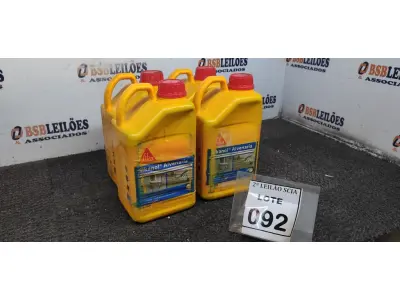 LOTE 092 - 04 ADITIVOS PLASTIFICANTE PARA ARGAMASSA DE ASSENTAMENTO E REBOCO COM 3,6L MARCA SIKA.  (NO ESTADO) ATENÇÃO! FAZER A VISITAÇÃO ANTES DE ARREMATAR, NÃO SABEMOS SE FUNCIONA. LEILÃO NÃO TEM GARANTIA E NEM DEVOLUÇÃO, SUJEITO A POSSÍVEIS AVARIAS VISÍVEIS/OCULTAS E/OU AUSÊNCIA DE COMPONENTES.