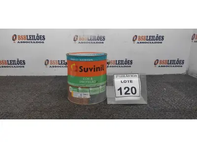 LOTE 120 - 01 LATA DE TINTA ESMALTE PARA MADEIRAS E METAIS NA COR BRILHANTE AMARELO OURO DE 3,6L MARCA SUVINIL. (NOVO) (NO ESTADO) ATENÇÃO! FAZER A VISITAÇÃO ANTES DE ARREMATAR, NÃO SABEMOS SE FUNCIONA. LEILÃO NÃO TEM GARANTIA E NEM DEVOLUÇÃO, SUJEITO A POSSÍVEIS AVARIAS VISÍVEIS/OCULTAS E/OU AUSÊNCIA DE COMPONENTES.