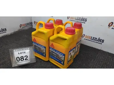 LOTE 082 - 04 ADITIVOS PLASTIFICANTE PARA ARGAMASSA DE ASSENTAMENTO E REBOCO COM 3,6L MARCA SIKA.  (NO ESTADO) ATENÇÃO! FAZER A VISITAÇÃO ANTES DE ARREMATAR, NÃO SABEMOS SE FUNCIONA. LEILÃO NÃO TEM GARANTIA E NEM DEVOLUÇÃO, SUJEITO A POSSÍVEIS AVARIAS VISÍVEIS/OCULTAS E/OU AUSÊNCIA DE COMPONENTES.