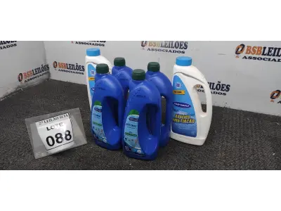 LOTE 088 - 04 ELEVADORES DE PH LIQUIDO COM 1L MARCA ATCLLOR E 02 ALGICIDAS MARCA HIDROZAEL 1L. (NO ESTADO) ATENÇÃO! FAZER A VISITAÇÃO ANTES DE ARREMATAR, NÃO SABEMOS SE FUNCIONA. LEILÃO NÃO TEM GARANTIA E NEM DEVOLUÇÃO, SUJEITO A POSSÍVEIS AVARIAS VISÍVEIS/OCULTAS E/OU AUSÊNCIA DE COMPONENTES.